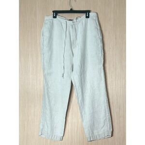 Brandini Linen Blend Drawstring Pants Casual Lightweight Summer Trousers Sz L